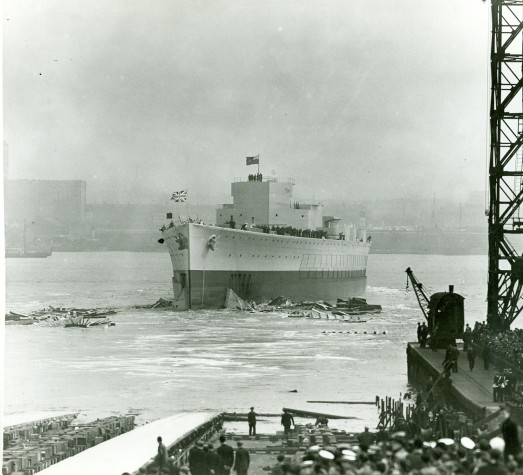 The launch of HMS Prince of Wales at Cammell Laird in 1939
